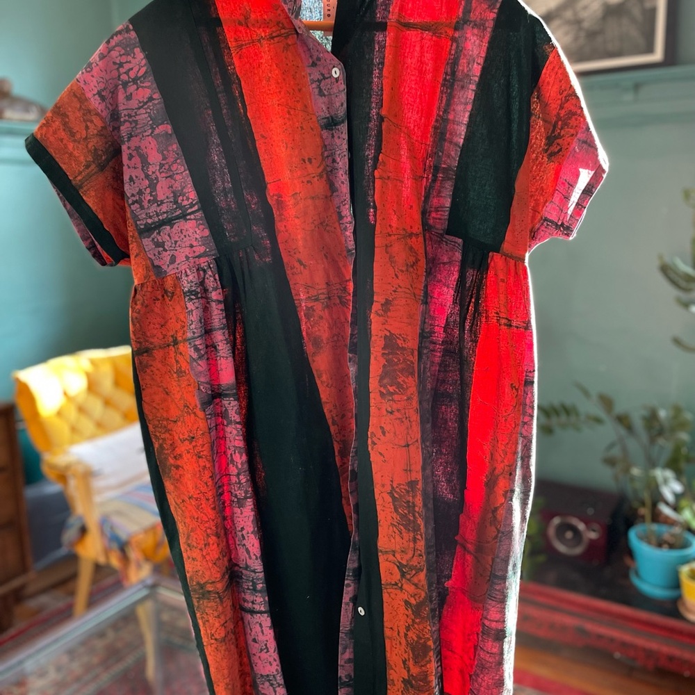 Osei-Duro Bata Dress, Carmine, S - $100